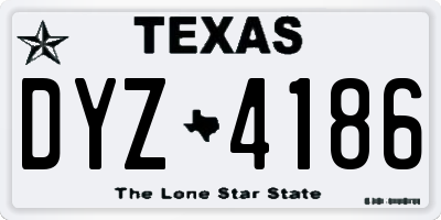 TX license plate DYZ4186
