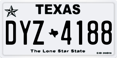 TX license plate DYZ4188