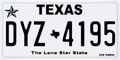 TX license plate DYZ4195