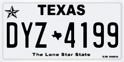 TX license plate DYZ4199