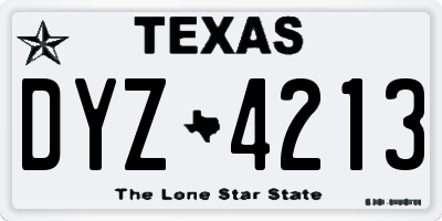 TX license plate DYZ4213