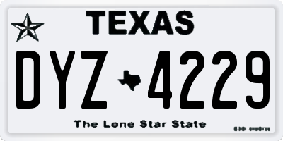 TX license plate DYZ4229