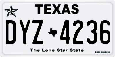 TX license plate DYZ4236