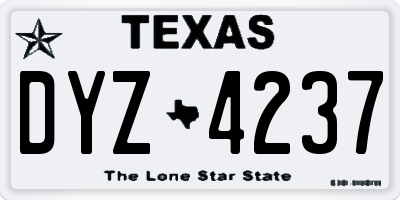 TX license plate DYZ4237