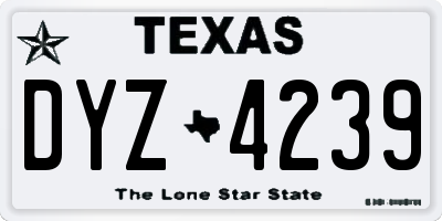 TX license plate DYZ4239