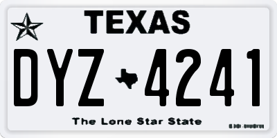 TX license plate DYZ4241