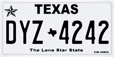 TX license plate DYZ4242