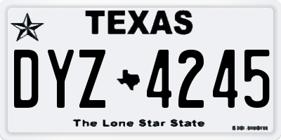TX license plate DYZ4245