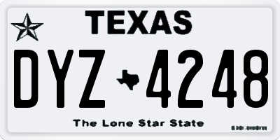 TX license plate DYZ4248