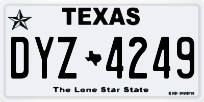 TX license plate DYZ4249