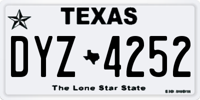 TX license plate DYZ4252