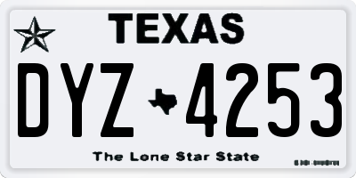 TX license plate DYZ4253