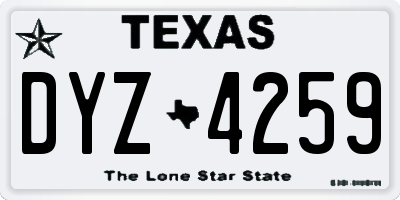 TX license plate DYZ4259