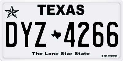 TX license plate DYZ4266
