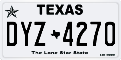 TX license plate DYZ4270