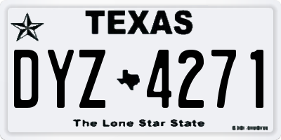 TX license plate DYZ4271