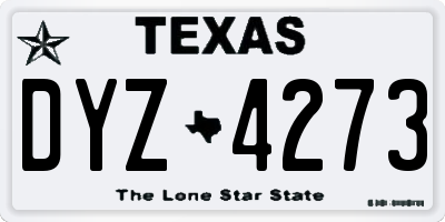 TX license plate DYZ4273