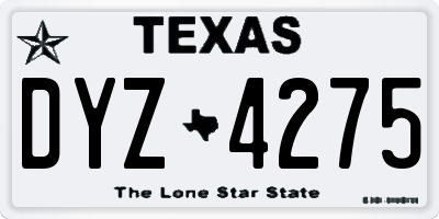 TX license plate DYZ4275