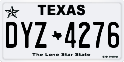 TX license plate DYZ4276