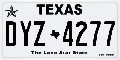 TX license plate DYZ4277