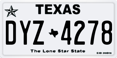 TX license plate DYZ4278