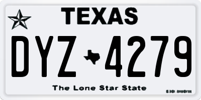 TX license plate DYZ4279