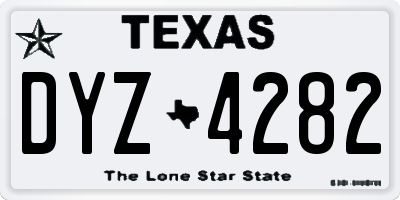 TX license plate DYZ4282