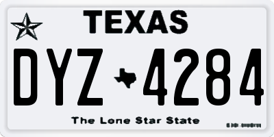 TX license plate DYZ4284