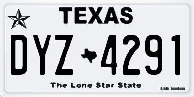 TX license plate DYZ4291