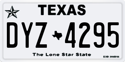 TX license plate DYZ4295
