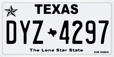 TX license plate DYZ4297