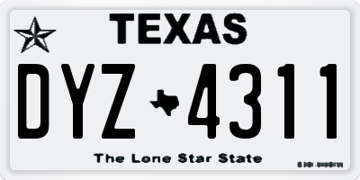 TX license plate DYZ4311