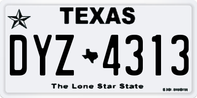 TX license plate DYZ4313