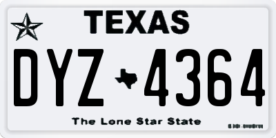 TX license plate DYZ4364