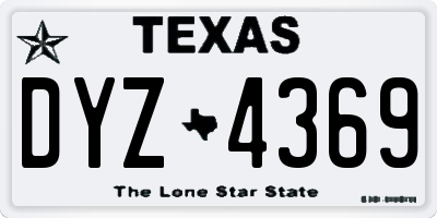 TX license plate DYZ4369