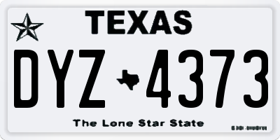 TX license plate DYZ4373
