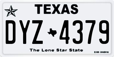 TX license plate DYZ4379