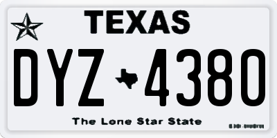 TX license plate DYZ4380