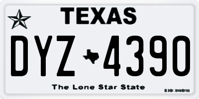 TX license plate DYZ4390