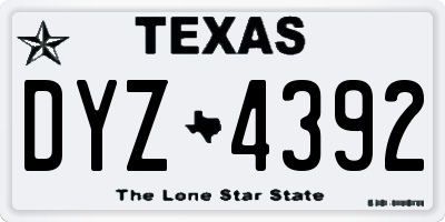 TX license plate DYZ4392