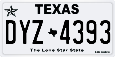 TX license plate DYZ4393