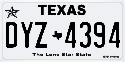 TX license plate DYZ4394