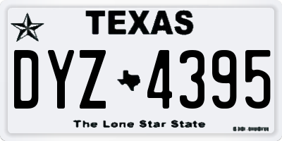 TX license plate DYZ4395