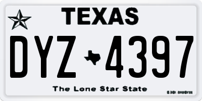 TX license plate DYZ4397