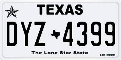 TX license plate DYZ4399