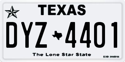 TX license plate DYZ4401