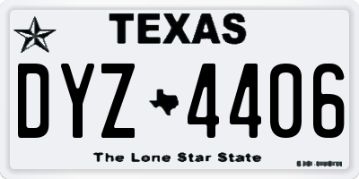 TX license plate DYZ4406
