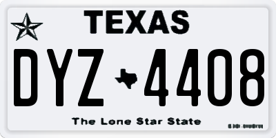 TX license plate DYZ4408