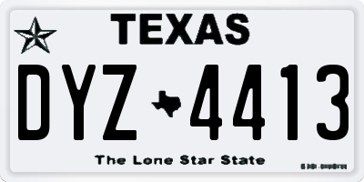 TX license plate DYZ4413
