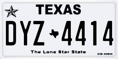 TX license plate DYZ4414